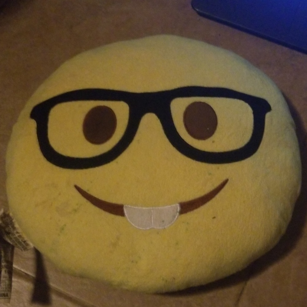 Nerd emoji pillow
